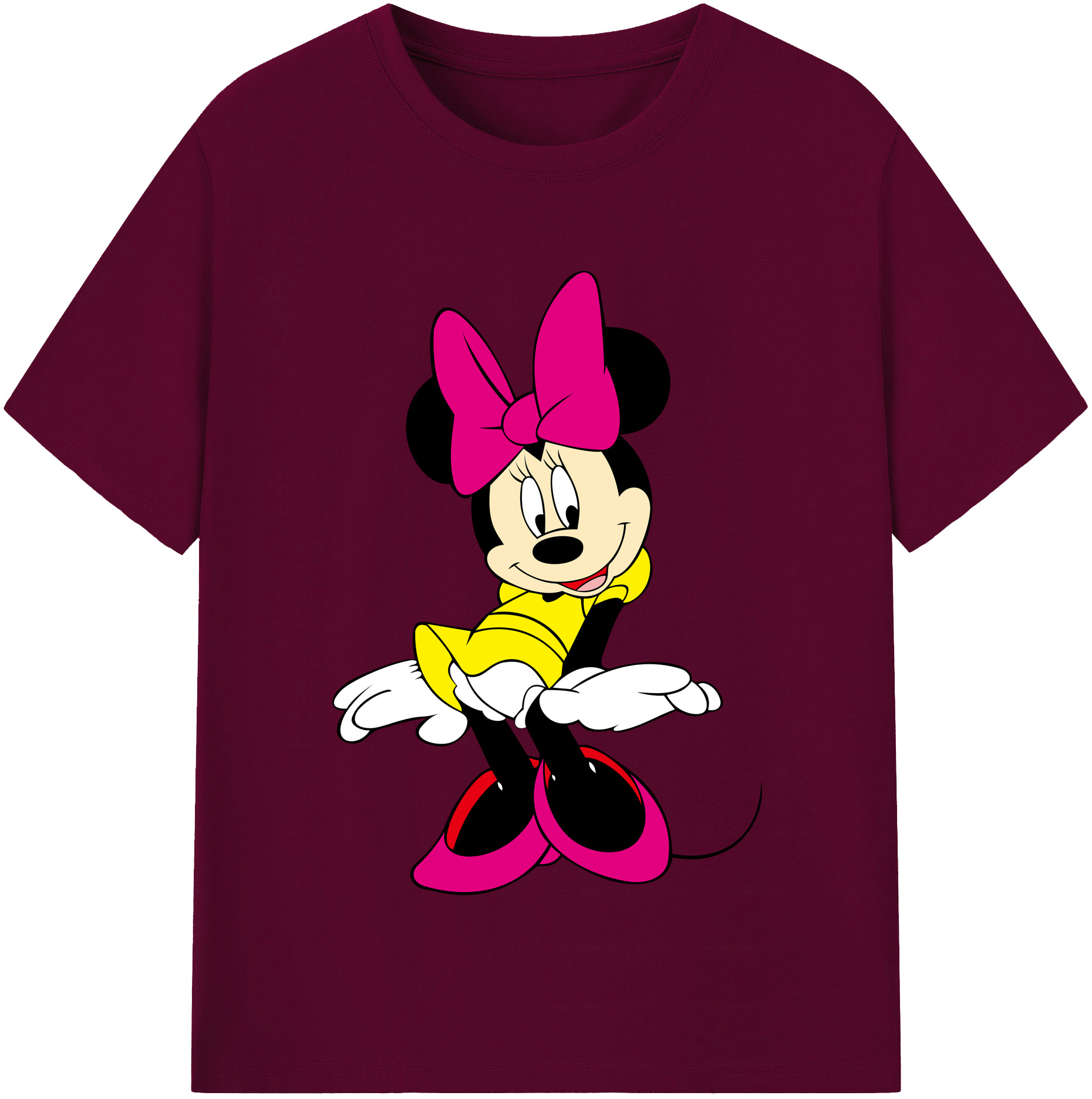 （画像用） ミッキーマウス Mickey Mouse レディースカジュアルプリントTシャツ（綿100％）